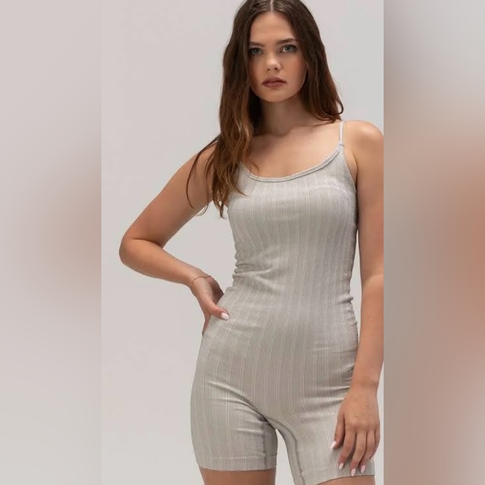 NWT Noisy May Cora Lurex Onesie/Unitard Silver Sz S/M and M/L